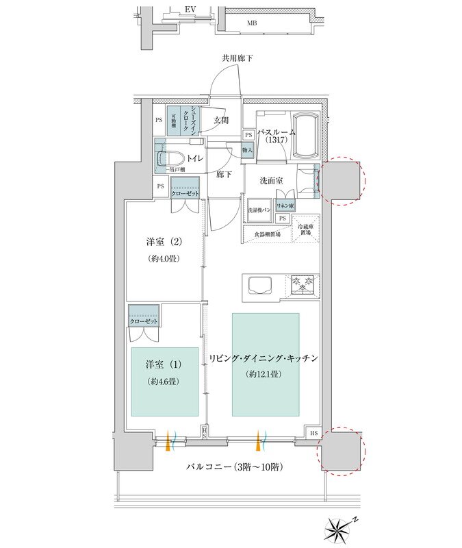 イノバス葵 間取り Bタイプ
