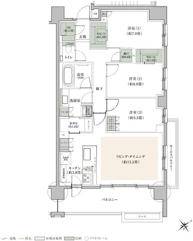 プライム横浜 間取り H-A1 TYPE