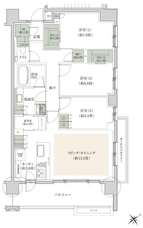 プライム横浜 間取り H-A1 TYPE