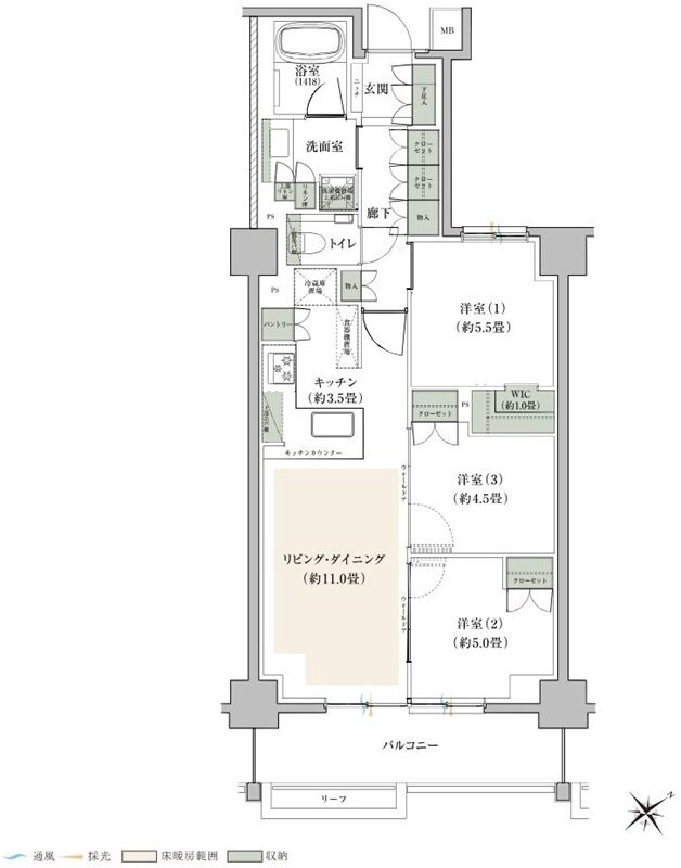 プライム横浜 間取り H-G2 TYPE