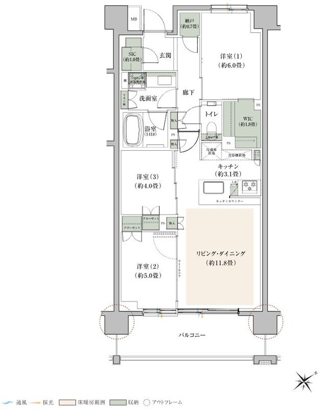 プライム横浜 間取り H-B TYPE