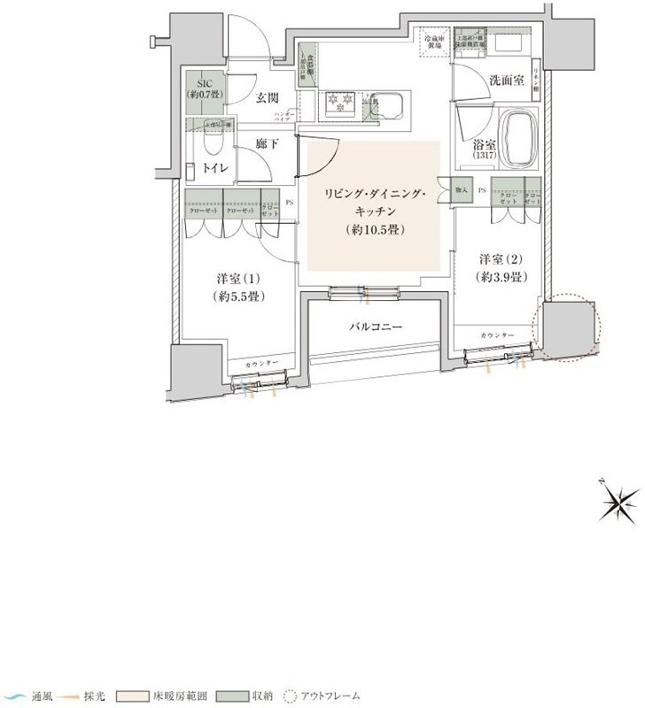 プライム横浜 間取り V-B TYPE