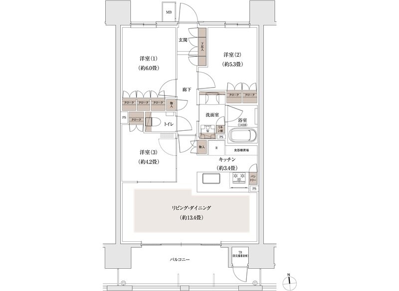 パークホームズ大濠公園ミッド 間取り C1タイプ