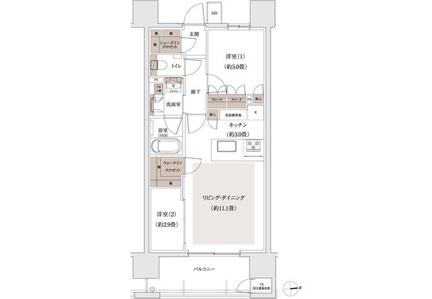 パークホームズ大濠公園ミッド 間取り G1タイプ