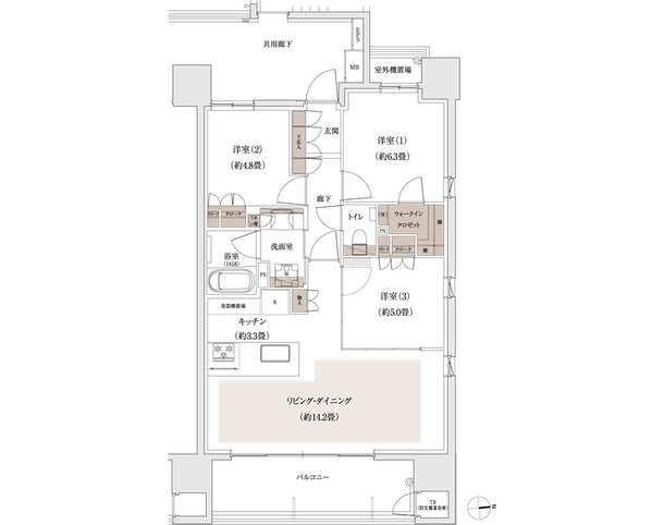 パークホームズ大濠公園ミッド 間取り H1タイプ