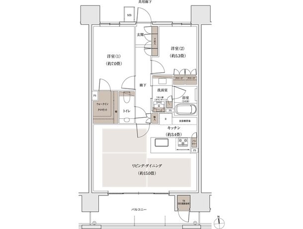 パークホームズ大濠公園ミッド 間取り C2タイプ