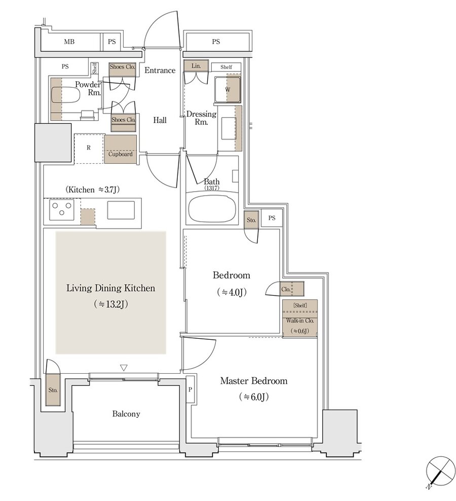 パークホームズ日本橋人形町三丁目 間取り Cタイプ