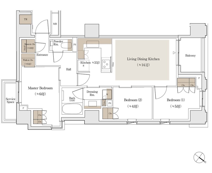 パークホームズ日本橋人形町三丁目 間取り Dタイプ
