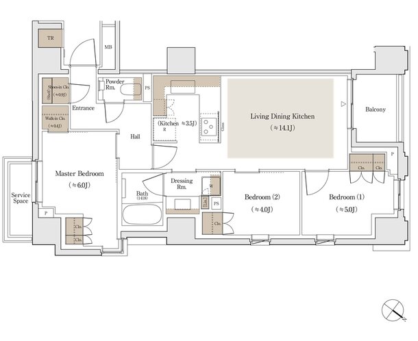 パークホームズ日本橋人形町三丁目 間取り Dタイプ