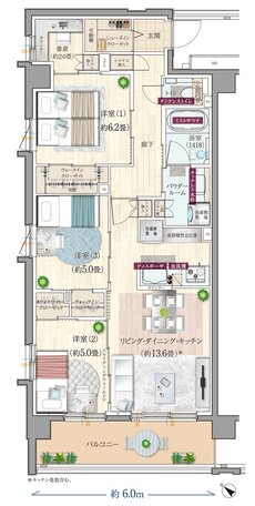 エクセレントシティ清瀬ザ・グレイス 間取り A type