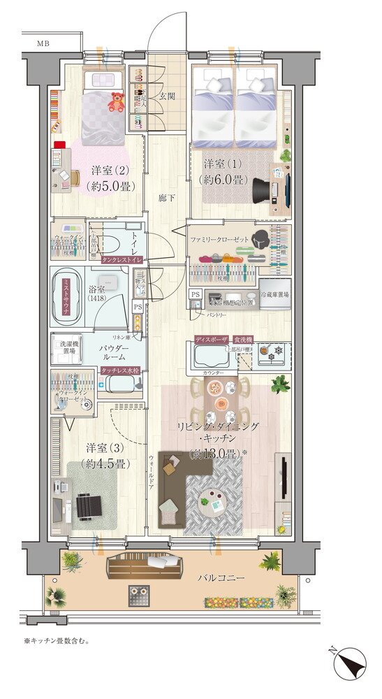 エクセレントシティ清瀬ザ・グレイス 間取り D type