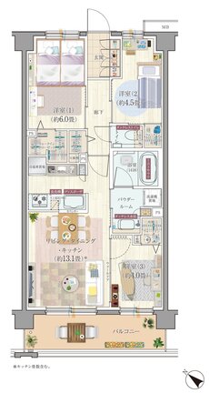 エクセレントシティ清瀬ザ・グレイス 間取り F type