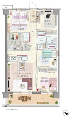 エクセレントシティ清瀬ザ・グレイス 間取り H type