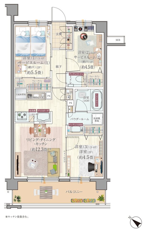 エクセレントシティ清瀬ザ・グレイス 間取り J type