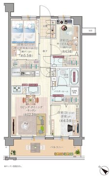 エクセレントシティ清瀬ザ・グレイス 間取り J type