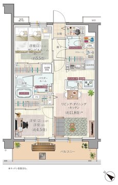エクセレントシティ清瀬ザ・グレイス 間取り K type