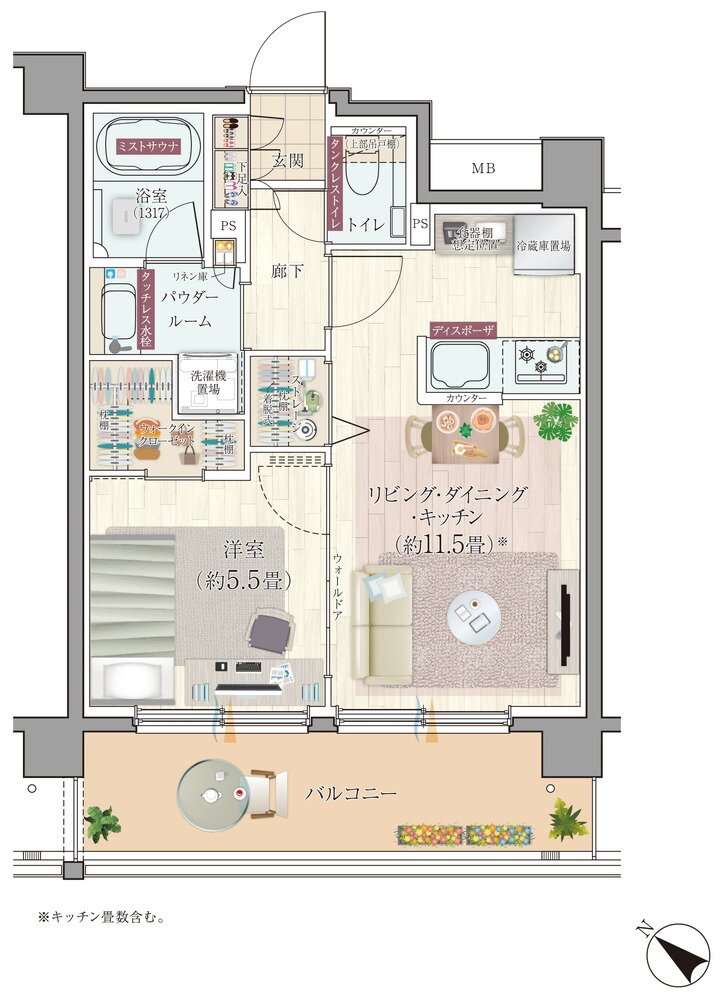 エクセレントシティ清瀬ザ・グレイス 間取り M type