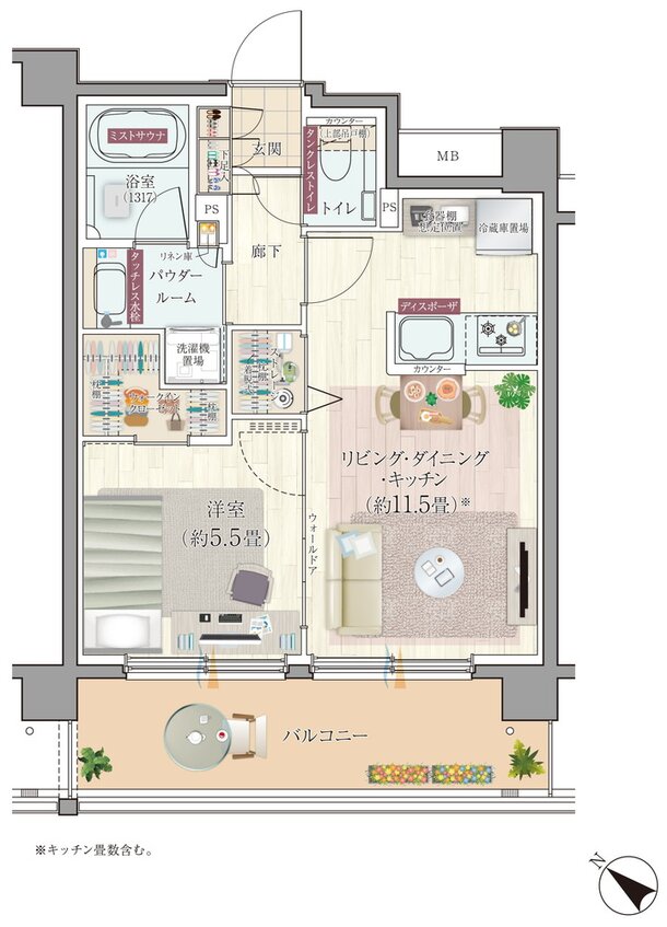 エクセレントシティ清瀬ザ・グレイス 間取り M type