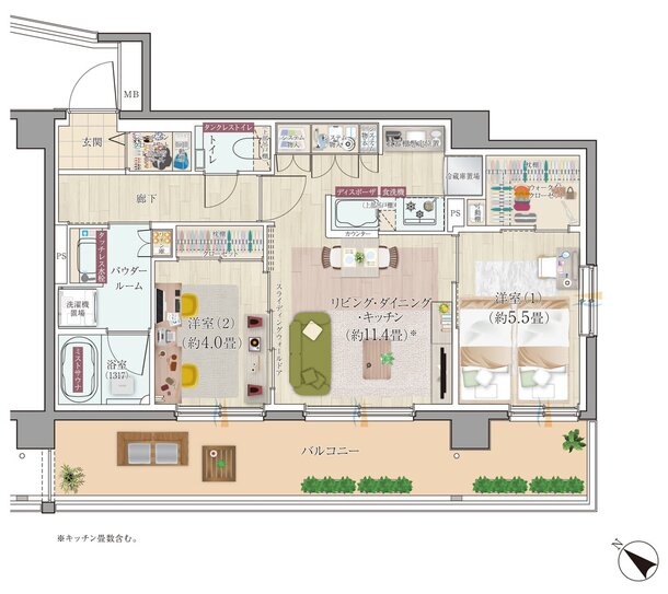 エクセレントシティ清瀬ザ・グレイス 間取り O type