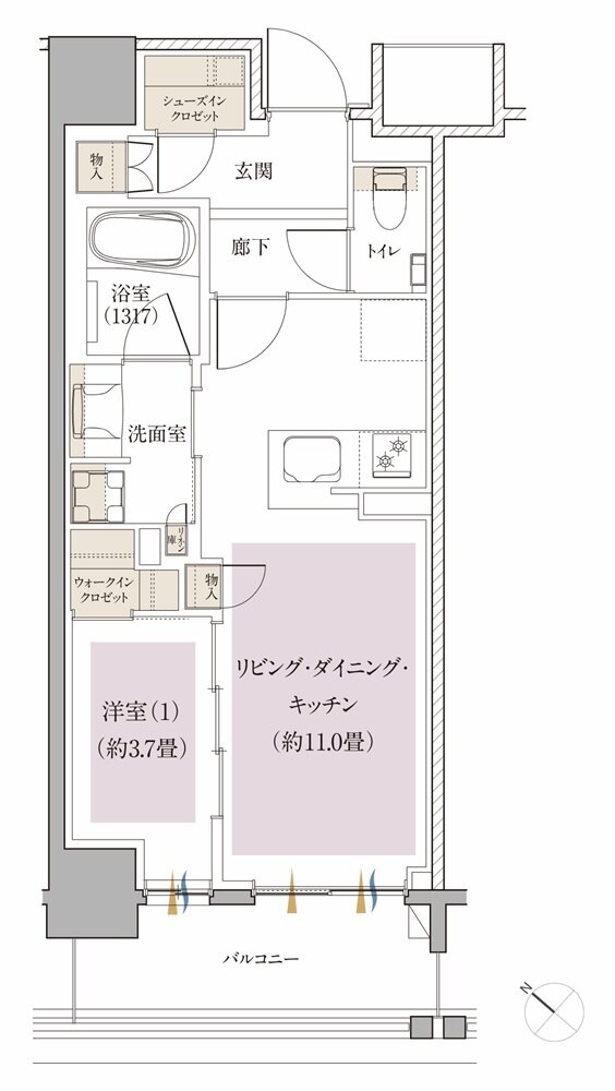 Brillia(ブリリア) 月島四丁目 間取り B1 type