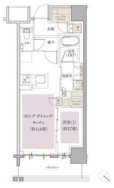 Brillia(ブリリア) 月島四丁目 間取り B1' type