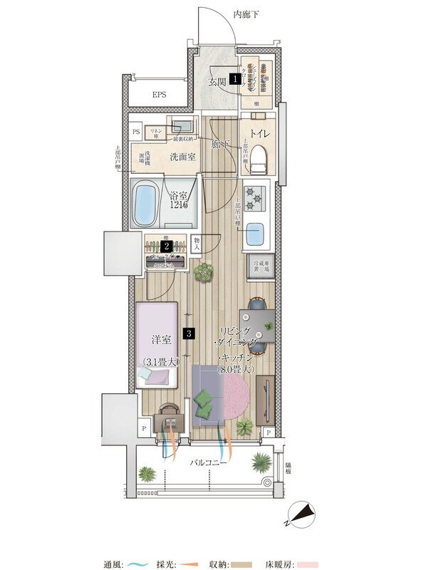 ルジェンテ横濱馬車道 間取り Bタイプ