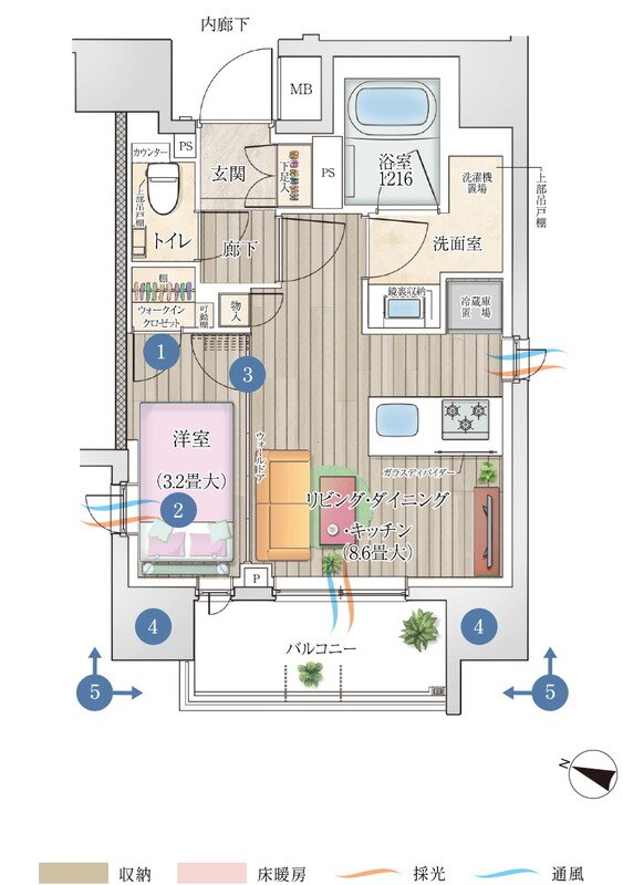 ルジェンテ横浜桜木町 間取り Cタイプ