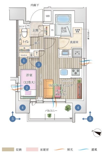 ルジェンテ横浜桜木町 間取り Cタイプ