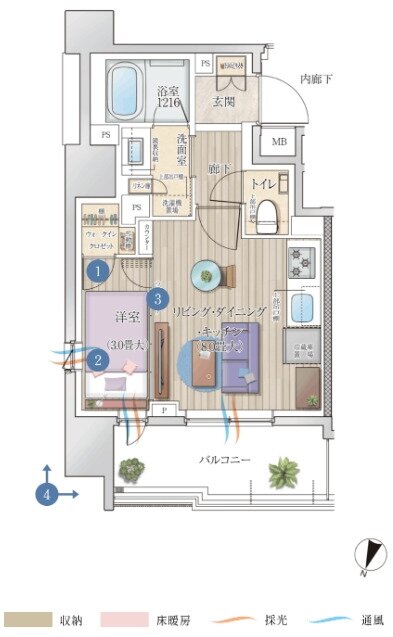 ルジェンテ横浜桜木町 間取り Aタイプ