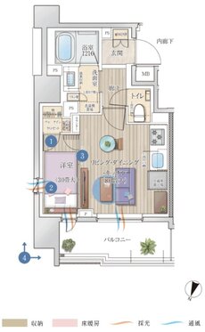 ルジェンテ横浜桜木町 間取り Aタイプ
