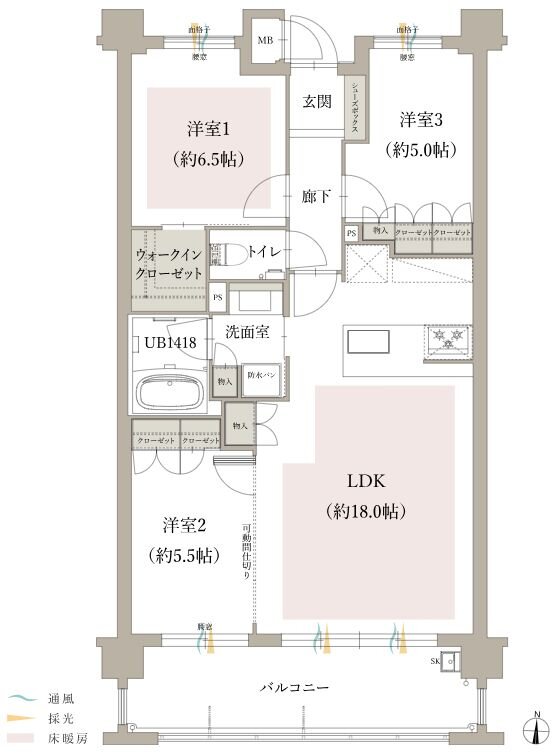 オーヴィジョン室見一丁目 間取り C type