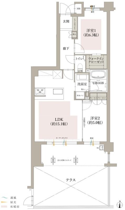 オーヴィジョン室見一丁目 間取り B1 type