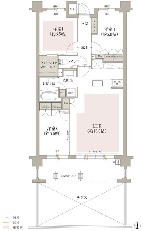 オーヴィジョン室見一丁目 間取り C1 type