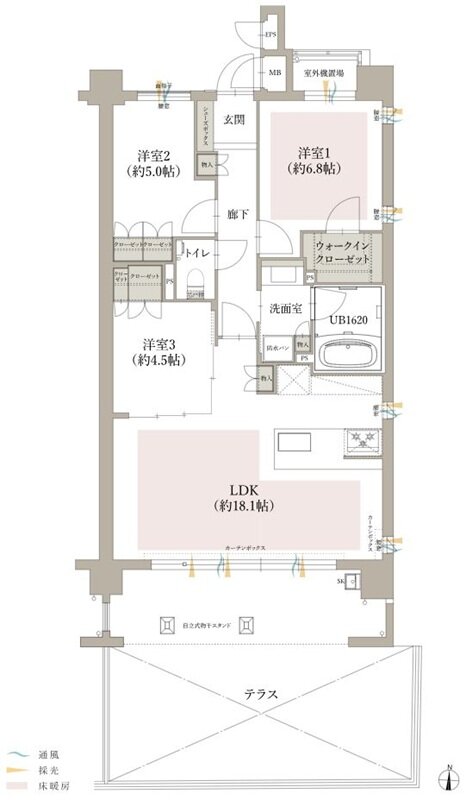 オーヴィジョン室見一丁目 間取り D1 type