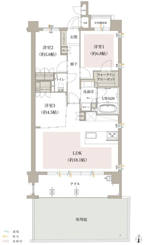 オーヴィジョン室見一丁目 間取り D1 type
