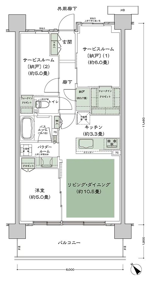 シティテラス志木 間取り C-F'3 type