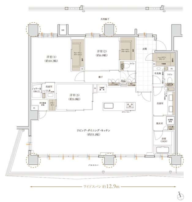 レ・ジェイド 那覇安里駅前 間取り F type