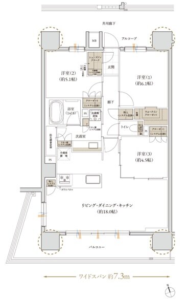 レ・ジェイド 那覇安里駅前 間取り A2 Type