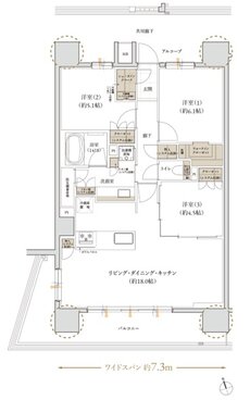 レ・ジェイド 那覇安里駅前 間取り A2 Type