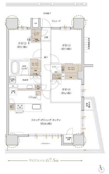 レ・ジェイド 那覇安里駅前 間取り E2 Type