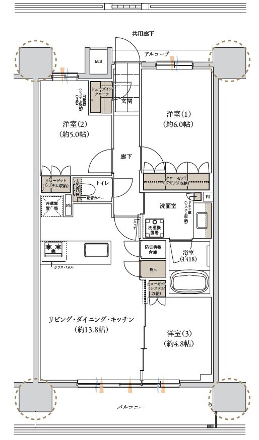 レ・ジェイド 那覇安里駅前 間取り C2 type