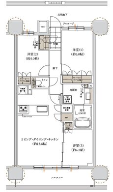 レ・ジェイド 那覇安里駅前 間取り C2 type