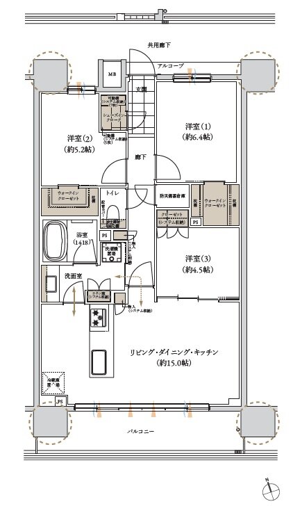 レ・ジェイド 那覇安里駅前 間取り D2 type