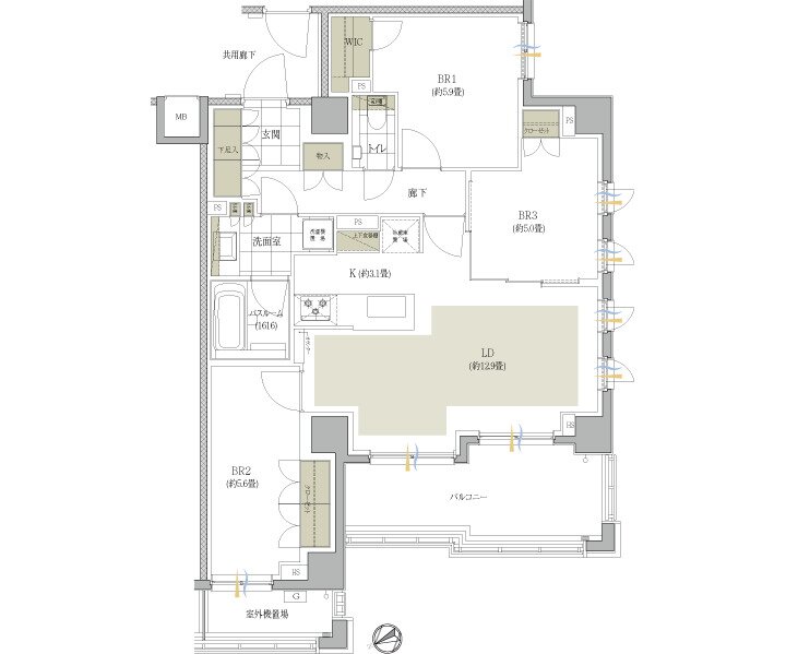 イノベイシア恵比寿 間取り D2タイプ