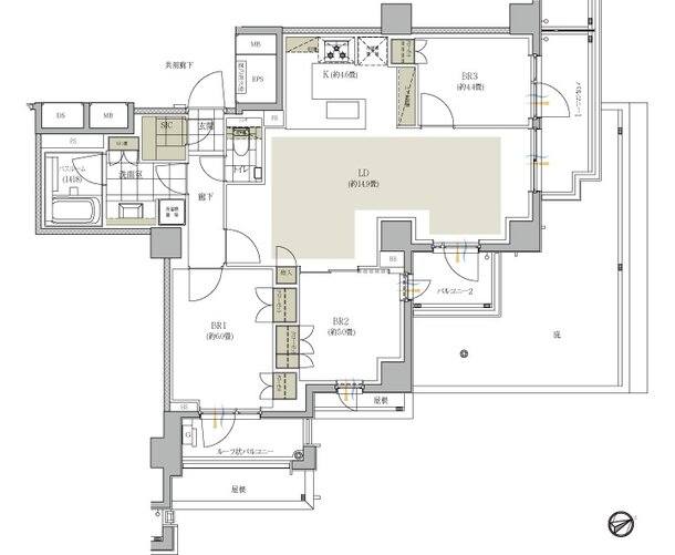 イノベイシア恵比寿 間取り H1タイプ