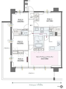 クリオ北浦和ガーデンコート 間取り Gタイプ