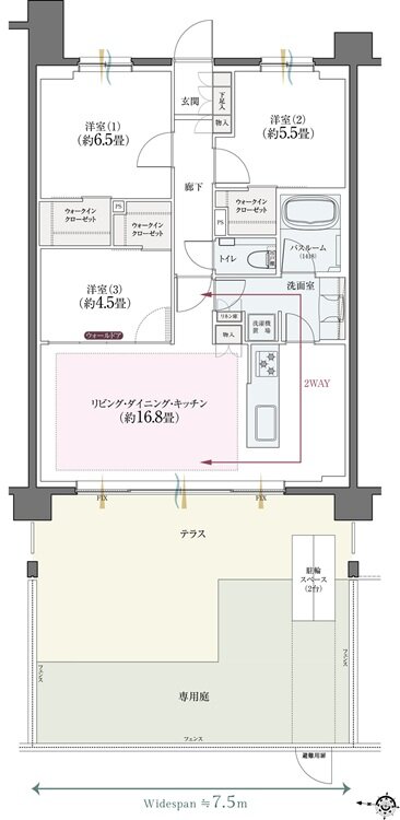 クリオ北浦和ガーデンコート 間取り E1タイプ