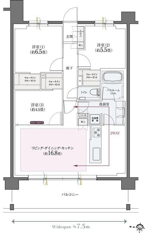 クリオ北浦和ガーデンコート 間取り E2タイプ【第1期2次予告】