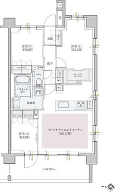 クリオ北浦和ガーデンコート 間取り F3タイプ【第2期1次予告】
