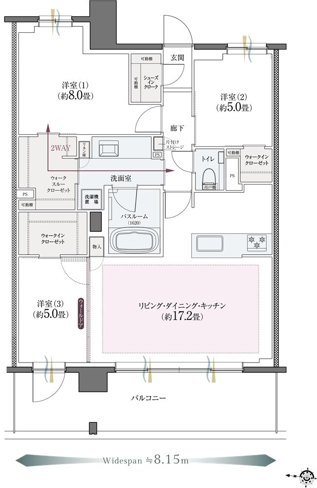 クリオ北浦和ガーデンコート 間取り Jタイプ